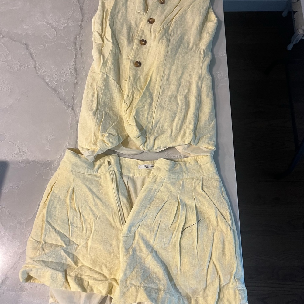 Peppermayo yellow linen set